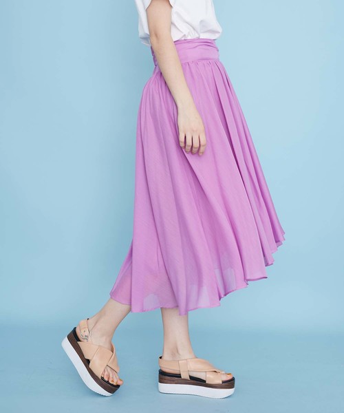 UNITED TOKYO（ユナイテッドトウキョウ）の「コットンライクラップカラースカート（スカート・レディース・イエロー/ブラック/パープル・1）」の12枚目の写真