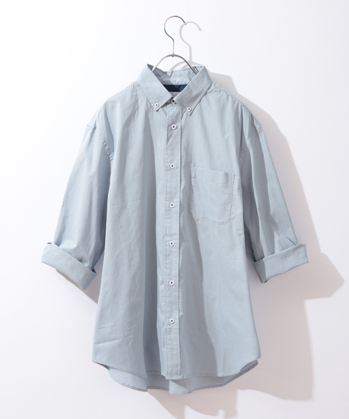 CIAOPANIC TYPY(チャオパニックティピー)の「リネンブレンドボタンダウン7分シャツ(シャツ/ブラウス・メンズ・ネイビー/ストライプ/ブルー/チェック/ホワイト・LARGE/MEDIUM/SMALL)」の3枚目の写真