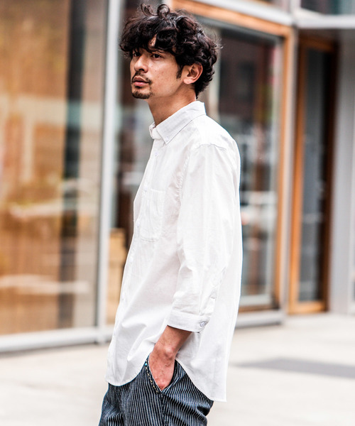 CIAOPANIC TYPY(チャオパニックティピー)の「リネンブレンドボタンダウン7分シャツ(シャツ/ブラウス・メンズ・ネイビー/ストライプ/ブルー/チェック/ホワイト・LARGE/MEDIUM/SMALL)」の19枚目の写真