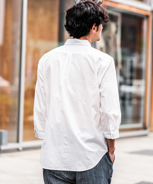 CIAOPANIC TYPY(チャオパニックティピー)の「リネンブレンドボタンダウン7分シャツ(シャツ/ブラウス・メンズ・ネイビー/ストライプ/ブルー/チェック/ホワイト・LARGE/MEDIUM/SMALL)」の7枚目の写真