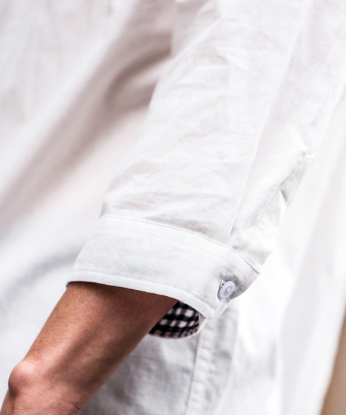 CIAOPANIC TYPY(チャオパニックティピー)の「リネンブレンドボタンダウン7分シャツ(シャツ/ブラウス・メンズ・ネイビー/ストライプ/ブルー/チェック/ホワイト・LARGE/MEDIUM/SMALL)」の14枚目の写真