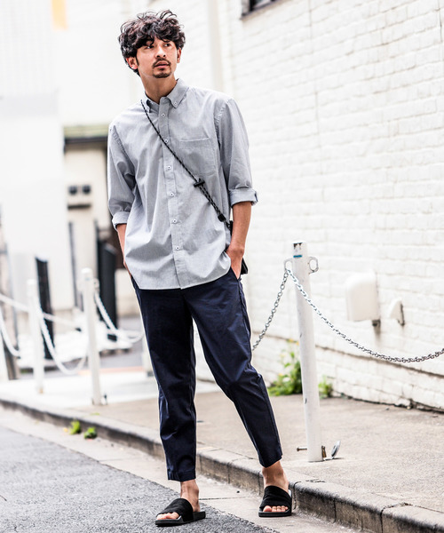 CIAOPANIC TYPY(チャオパニックティピー)の「リネンブレンドボタンダウン7分シャツ(シャツ/ブラウス・メンズ・ネイビー/ストライプ/ブルー/チェック/ホワイト・LARGE/MEDIUM/SMALL)」の8枚目の写真