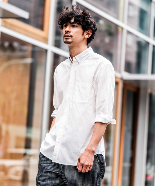 CIAOPANIC TYPY(チャオパニックティピー)の「リネンブレンドボタンダウン7分シャツ(シャツ/ブラウス・メンズ・ネイビー/ストライプ/ブルー/チェック/ホワイト・LARGE/MEDIUM/SMALL)」の10枚目の写真