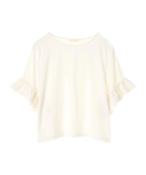 earth music&ecology（アースミュージックアンドエコロジー）の「・フリルスリーブプルオーバー（Tシャツ/カットソー・レディース・オフホワイト/ネイビー/ピンクベージュ/グレー系その他/イエロー/ミント・FREE）」の10枚目の写真