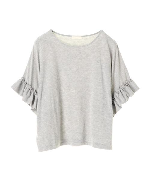 earth music&ecology（アースミュージックアンドエコロジー）の「・フリルスリーブプルオーバー（Tシャツ/カットソー・レディース・オフホワイト/ネイビー/ピンクベージュ/グレー系その他/イエロー/ミント・FREE）」の7枚目の写真