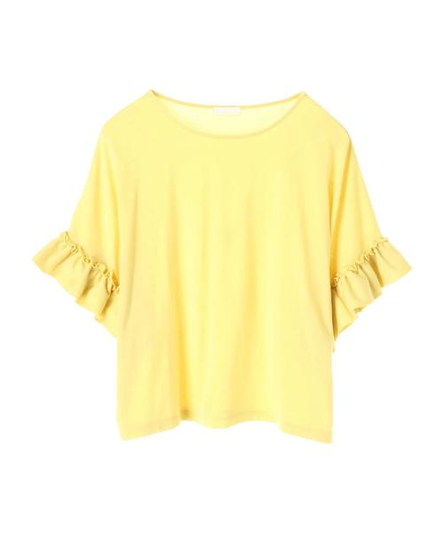 earth music&ecology（アースミュージックアンドエコロジー）の「・フリルスリーブプルオーバー（Tシャツ/カットソー・レディース・オフホワイト/ネイビー/ピンクベージュ/グレー系その他/イエロー/ミント・FREE）」の15枚目の写真