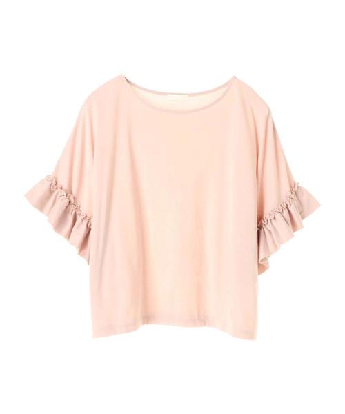 earth music&ecology（アースミュージックアンドエコロジー）の「・フリルスリーブプルオーバー（Tシャツ/カットソー・レディース・オフホワイト/ネイビー/ピンクベージュ/グレー系その他/イエロー/ミント・FREE）」の9枚目の写真