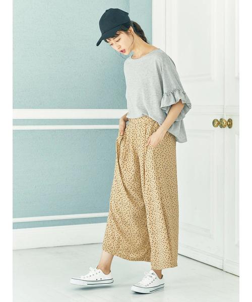 earth music&ecology（アースミュージックアンドエコロジー）の「・フリルスリーブプルオーバー（Tシャツ/カットソー・レディース・オフホワイト/ネイビー/ピンクベージュ/グレー系その他/イエロー/ミント・FREE）」の14枚目の写真