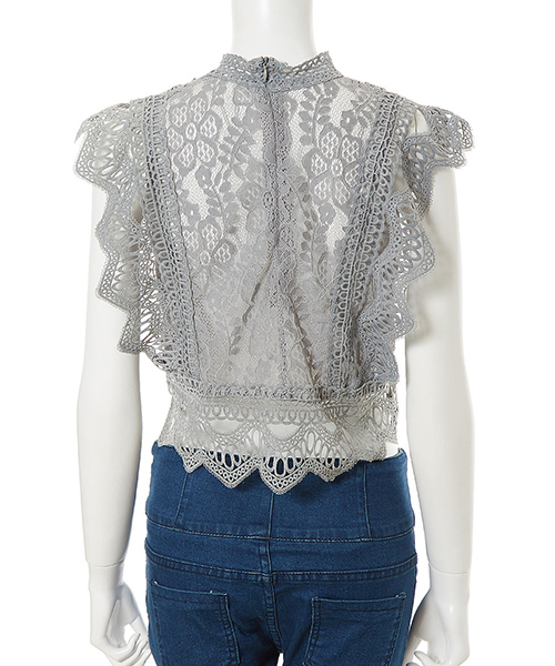 fifth（フィフス）の「総レースデザインコンパクトトップス（シャツ/ブラウス・レディース・グレー/ブラック/ベージュ/ホワイト・MEDIUM）」の9枚目の写真