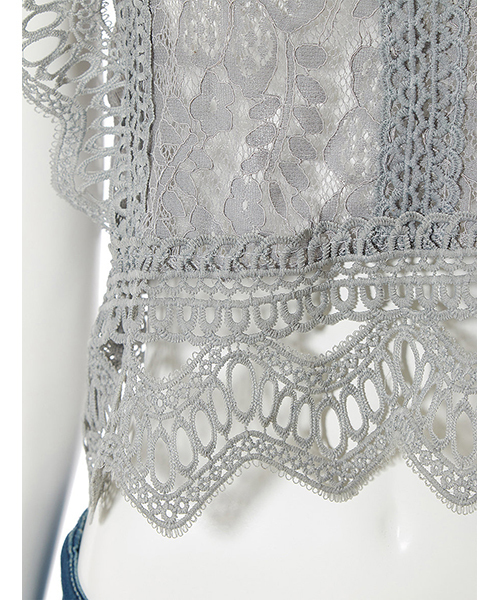 fifth（フィフス）の「総レースデザインコンパクトトップス（シャツ/ブラウス・レディース・グレー/ブラック/ベージュ/ホワイト・MEDIUM）」の11枚目の写真