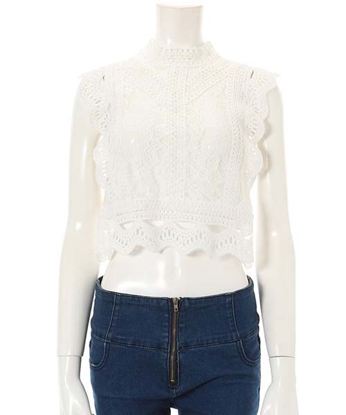 fifth（フィフス）の「総レースデザインコンパクトトップス（シャツ/ブラウス・レディース・グレー/ブラック/ベージュ/ホワイト・MEDIUM）」の22枚目の写真