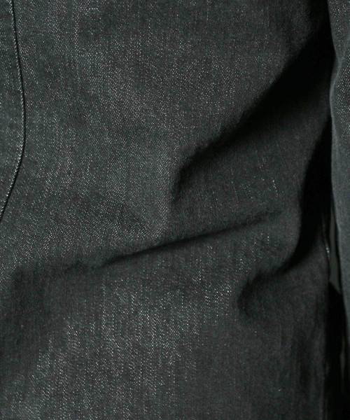 Magine(マージン)の「REACTIVE DYE STRETCH BLK DENIM SHOP COAT:ストレッチブラックデニム ショップコート(ステンカラーコート・メンズ・ブラック・44/46/48)」の21枚目の写真