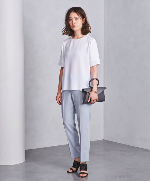 UNITED ARROWS(ユナイテッドアローズ)の「○UBCB サテン Tシャツブラウス(シャツ/ブラウス・レディース・ネイビー/オフホワイト/ライトブルー・36/38)」の14枚目の写真