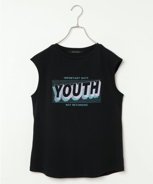 VENCEEXCHANGE（ヴァンスエクスチェンジ）の「ノースリロゴTシャツ（Tシャツ/カットソー・レディース・オフホワイト/ブラック/その他26・M）」の2枚目の写真