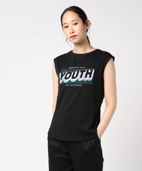 VENCEEXCHANGE（ヴァンスエクスチェンジ）の「ノースリロゴTシャツ（Tシャツ/カットソー・レディース・オフホワイト/ブラック/その他26・M）」の7枚目の写真