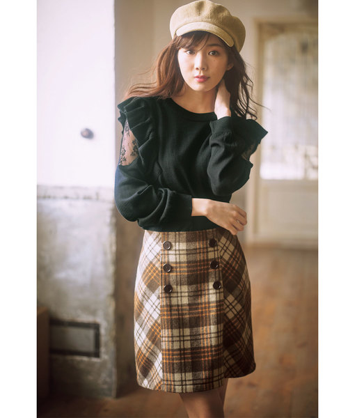 GeeRA(ジーラ)の「肩レースフリルニット(ニット/セーター・レディース・ブラック/オフホワイト/ピンク・SMALL/MEDIUM/LARGE/X-LARGE/XX-LARGE)」の15枚目の写真