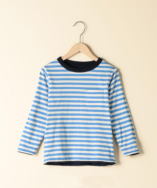 coen（コーエン）の「【coen キッズ / ジュニア】ロゴリバーシブルロングTシャツ（ロゴｔ）(100～150cm)（Tシャツ/カットソー・キッズ・ネイビー/オフホワイト・150/100/120/140/110/130）」の10枚目の写真