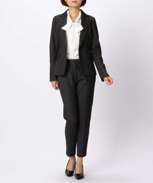 NARACAMICIE（ナラカミーチェ）の「【セットアップスーツ対応】バーズアイ9分丈パンツ（スーツパンツ・レディース・パープル/グレー・SMALL/MEDIUM/LARGE）」の9枚目の写真