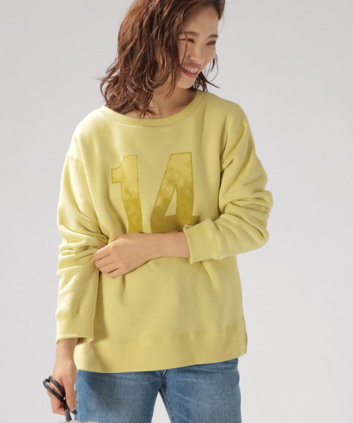BAYFLOW（ベイフロー）の「グラデフロッキープリントプルオーバー（Tシャツ/カットソー・レディース・オフホワイト/イエロー/チャコール・SMALL/MEDIUM）」の3枚目の写真