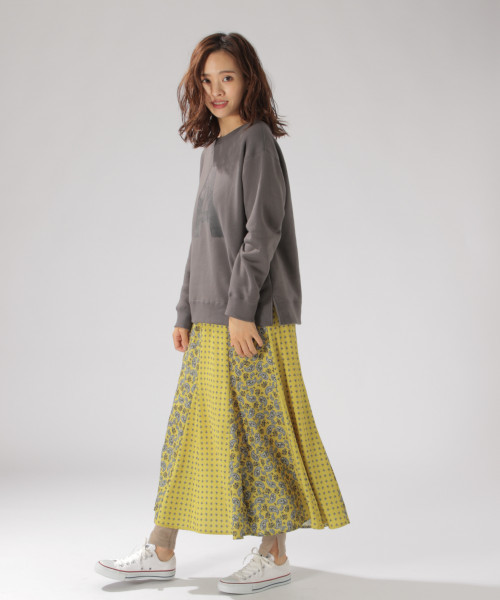 BAYFLOW（ベイフロー）の「グラデフロッキープリントプルオーバー（Tシャツ/カットソー・レディース・オフホワイト/イエロー/チャコール・SMALL/MEDIUM）」の12枚目の写真