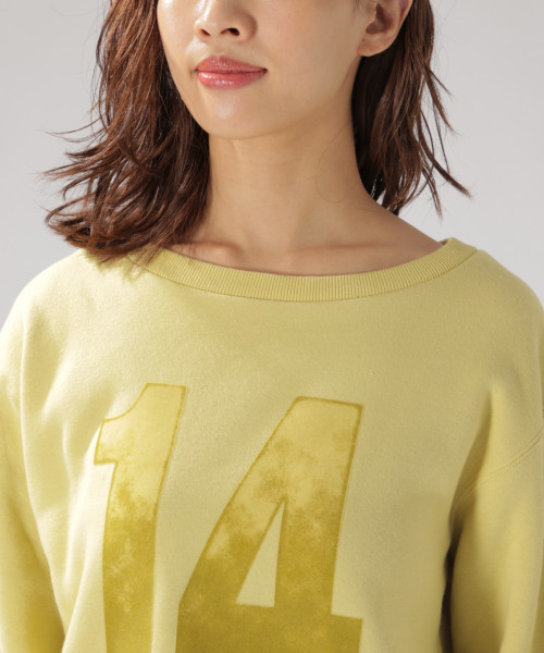 BAYFLOW（ベイフロー）の「グラデフロッキープリントプルオーバー（Tシャツ/カットソー・レディース・オフホワイト/イエロー/チャコール・SMALL/MEDIUM）」の7枚目の写真