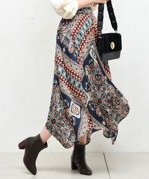 natural couture | スカーフプリントスカート(スカート)
