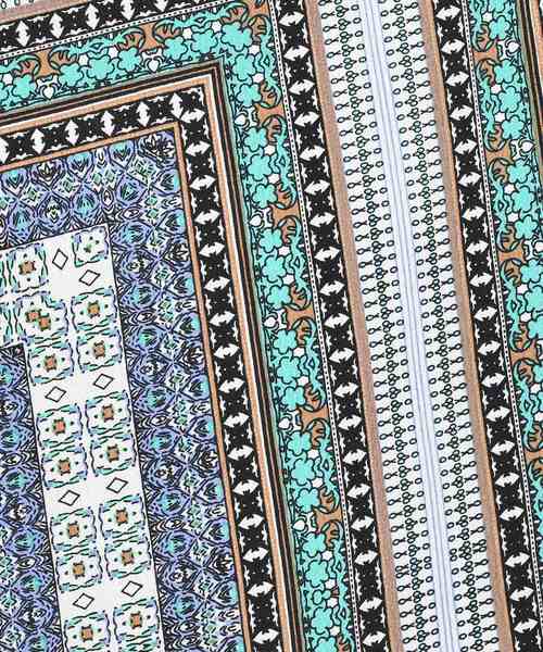 natural couture（ナチュラルクチュール）の「スカーフプリントスカート（スカート・レディース・ネイビー/グリーン・FREE）」の5枚目の写真