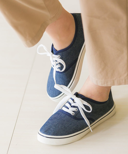menue（メヌエ）の「シンプル デッキシューズ ローカット スニーカー（スニーカー・レディース・ブラック/ネイビー/グレー/ブルー/アイボリー/ブラック系その他・LL/3L/S/M/L/SS）」の5枚目の写真