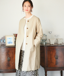 GLOBAL WORK | クルーネックノーカラーコート/814543(ノーカラーコート)