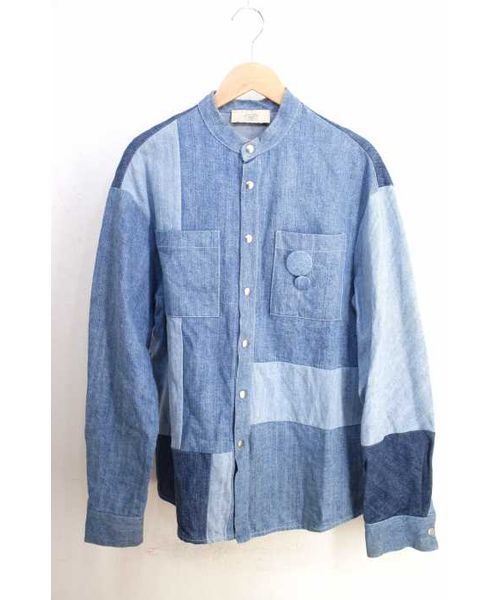 ブランド古着】PATCHWORK DENIM SHIRTS バンドカラーパッチ