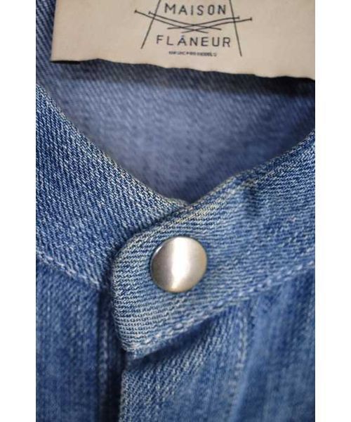 ブランド古着】PATCHWORK DENIM SHIRTS バンドカラーパッチワーク