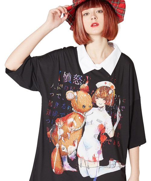 ankoROCK(アンコロック)の「7つの大罪『憤怒』シャツ襟Tシャツ -メガビッグ-(Tシャツ/カットソー・メンズ・A・ONE SIZE)」の1枚目の写真