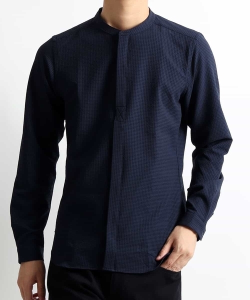 MICHEL KLEIN HOMME (ミッシェルクランオム)の「シャツ(エバレットギンガムサッカー)(シャツ/ブラウス・メンズ・ホワイト/ブラック/ネイビー・44/46/51/48)」の6枚目の写真