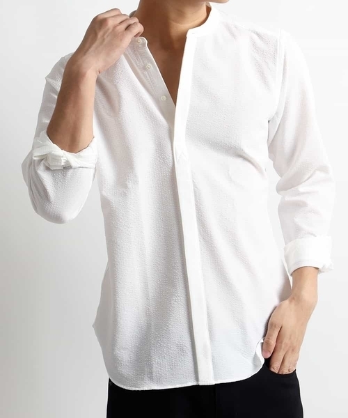 MICHEL KLEIN HOMME (ミッシェルクランオム)の「シャツ(エバレットギンガムサッカー)(シャツ/ブラウス・メンズ・ホワイト/ブラック/ネイビー・44/46/51/48)」の14枚目の写真