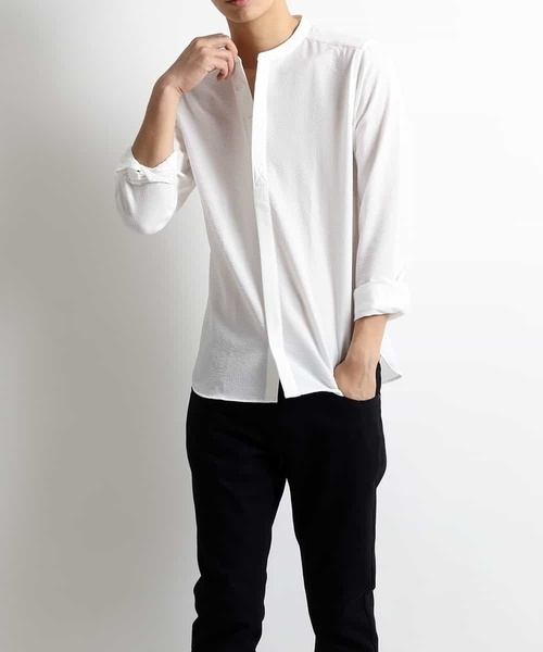 MICHEL KLEIN HOMME (ミッシェルクランオム)の「シャツ(エバレットギンガムサッカー)(シャツ/ブラウス・メンズ・ホワイト/ブラック/ネイビー・44/46/51/48)」の16枚目の写真
