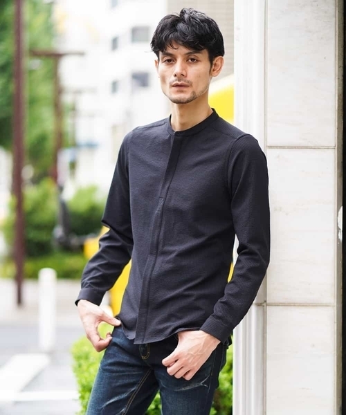 MICHEL KLEIN HOMME (ミッシェルクランオム)の「シャツ(エバレットギンガムサッカー)(シャツ/ブラウス・メンズ・ホワイト/ブラック/ネイビー・44/46/51/48)」の19枚目の写真