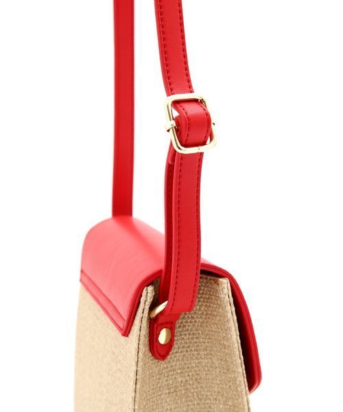 NATURAL BEAUTY BASIC（ナチュラルビューティーベーシック）の「バイカラーフラップショルダー（ショルダーバッグ・レディース・ブラウン/レッド・ﾌﾘ-）」の11枚目の写真