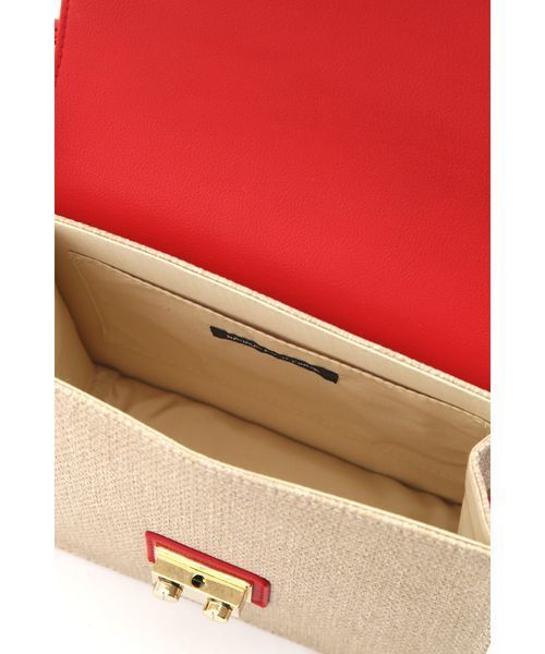 NATURAL BEAUTY BASIC（ナチュラルビューティーベーシック）の「バイカラーフラップショルダー（ショルダーバッグ・レディース・ブラウン/レッド・ﾌﾘ-）」の10枚目の写真