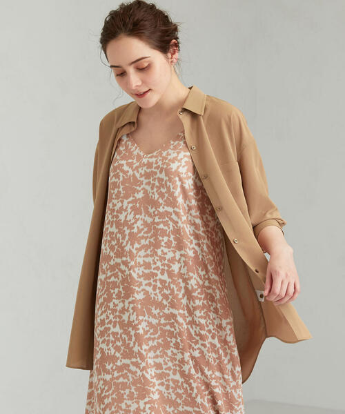 green label relaxing（グリーンレーベルリラクシング）の「FM シルキーデシン シャツ（シャツ/ブラウス・レディース・ダークグリーン/ベージュ/ネイビー・FREE）」の12枚目の写真