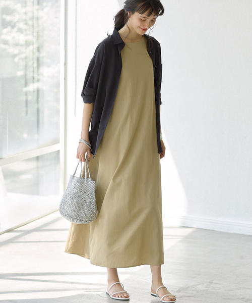 green label relaxing（グリーンレーベルリラクシング）の「FM シルキーデシン シャツ（シャツ/ブラウス・レディース・ダークグリーン/ベージュ/ネイビー・FREE）」の18枚目の写真