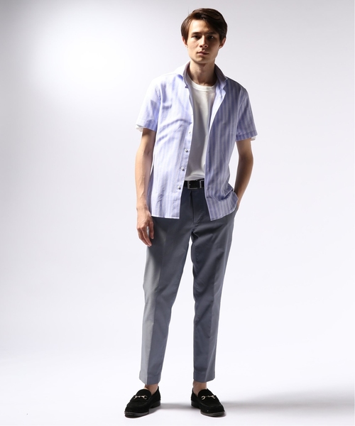 EDIFICE（エディフィス）の「カッタウェイ ハンソデ カラミ ストライプシャツ（シャツ/ブラウス・メンズ・ブルー・44/46/48）」の12枚目の写真