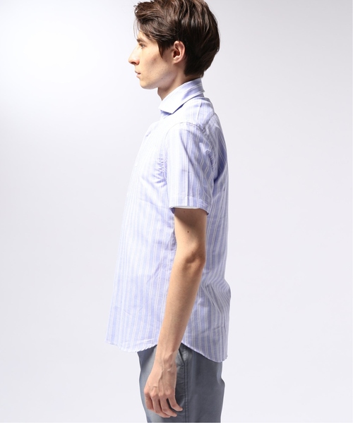 EDIFICE（エディフィス）の「カッタウェイ ハンソデ カラミ ストライプシャツ（シャツ/ブラウス・メンズ・ブルー・44/46/48）」の9枚目の写真