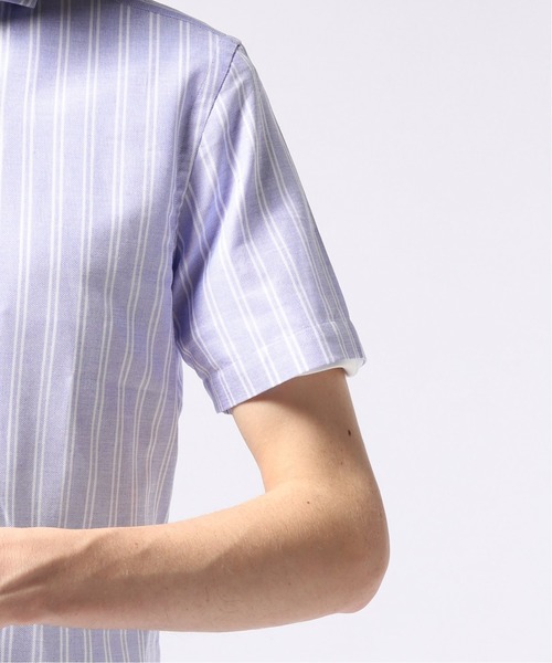 EDIFICE（エディフィス）の「カッタウェイ ハンソデ カラミ ストライプシャツ（シャツ/ブラウス・メンズ・ブルー・44/46/48）」の3枚目の写真