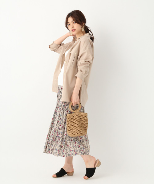 GLOBAL WORK(グローバルワーク)の「コットンリネンCPOシャツ/837592(シャツ/ブラウス・レディース・ベージュ/オフホワイト/カーキ・FREE)」の6枚目の写真