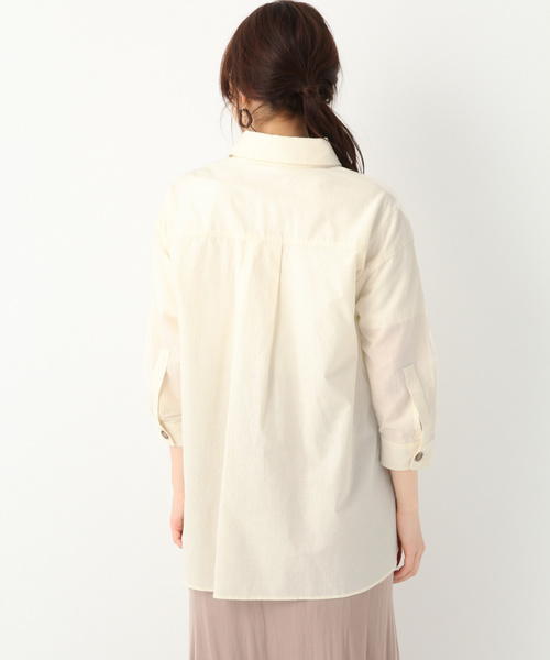 GLOBAL WORK(グローバルワーク)の「コットンリネンCPOシャツ/837592(シャツ/ブラウス・レディース・ベージュ/オフホワイト/カーキ・FREE)」の13枚目の写真