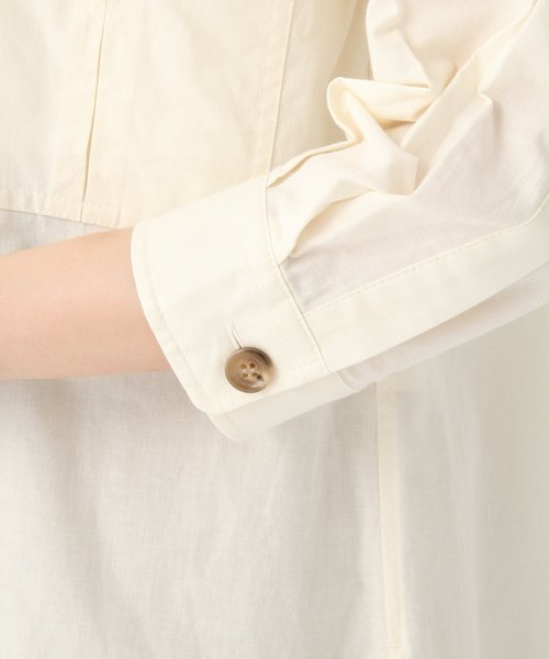 GLOBAL WORK(グローバルワーク)の「コットンリネンCPOシャツ/837592(シャツ/ブラウス・レディース・ベージュ/オフホワイト/カーキ・FREE)」の12枚目の写真