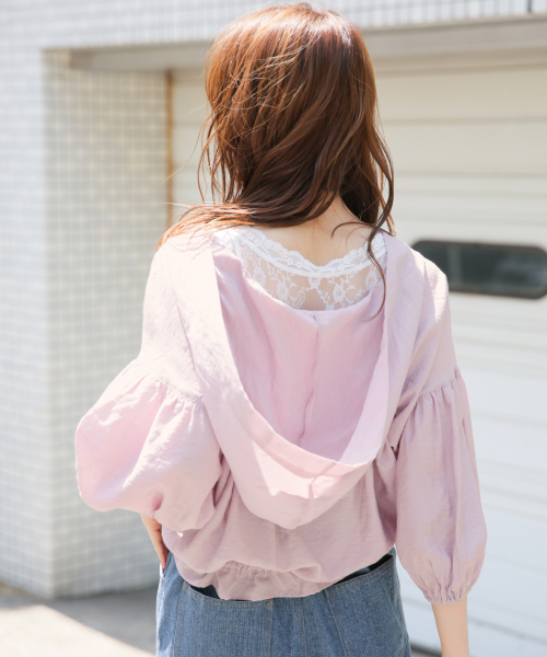 Heather（ヘザー）の「ボリュームフーディー/SS　841788（シャツ/ブラウス・レディース・アイボリー/パープル/ブラック/ベージュ・FREE）」の11枚目の写真