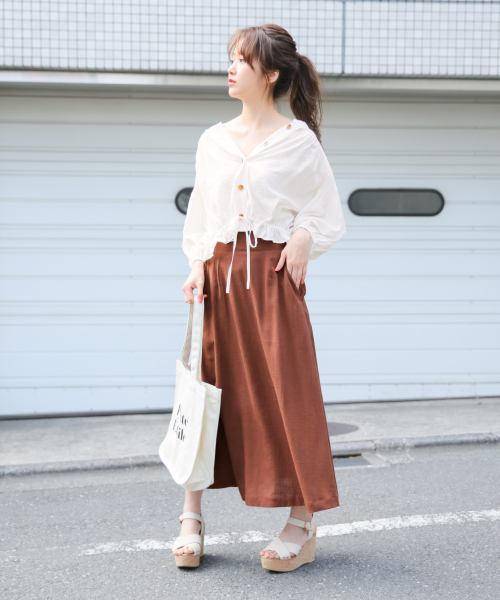 Heather（ヘザー）の「ボリュームフーディー/SS　841788（シャツ/ブラウス・レディース・アイボリー/パープル/ブラック/ベージュ・FREE）」の9枚目の写真