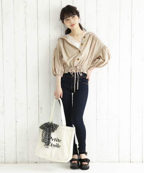 Heather（ヘザー）の「ボリュームフーディー/SS　841788（シャツ/ブラウス・レディース・アイボリー/パープル/ブラック/ベージュ・FREE）」の22枚目の写真