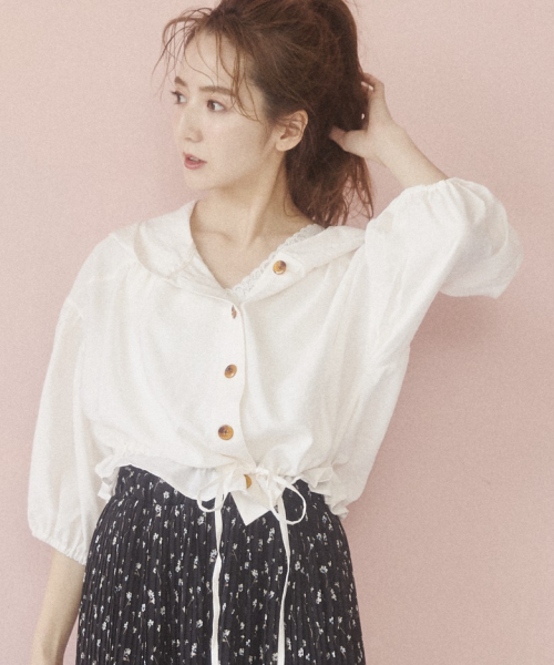 Heather（ヘザー）の「ボリュームフーディー/SS　841788（シャツ/ブラウス・レディース・アイボリー/パープル/ブラック/ベージュ・FREE）」の21枚目の写真